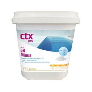 pH Minus 5 kg for pool water, suitable for pH value 7.6.