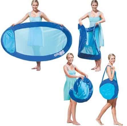 Inflatable pool chair for comfortable relaxation in the water.