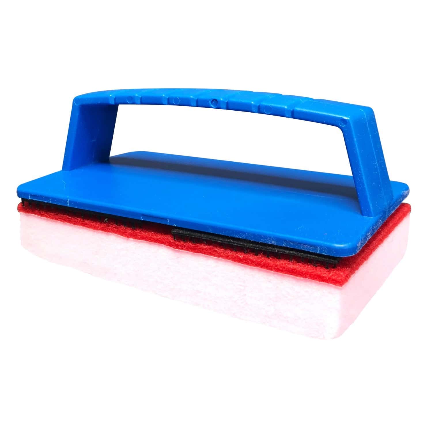 Pool sponge with handy sponge holder for cleaning and maintenance.