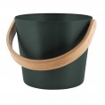 Rento Sauna Bucket with a bracket of bamboo wood - Black