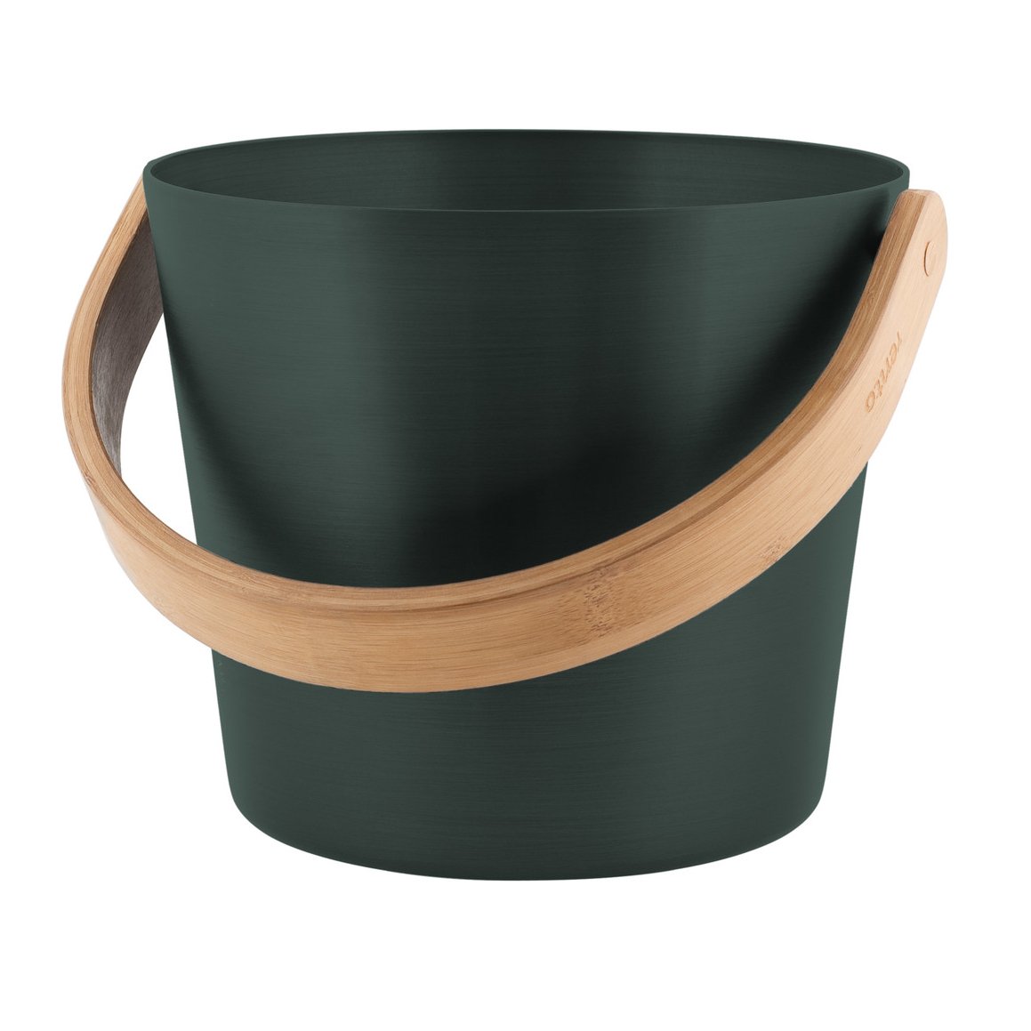 Rento Sauna Bucket with a bracket made of bamboo wood - black