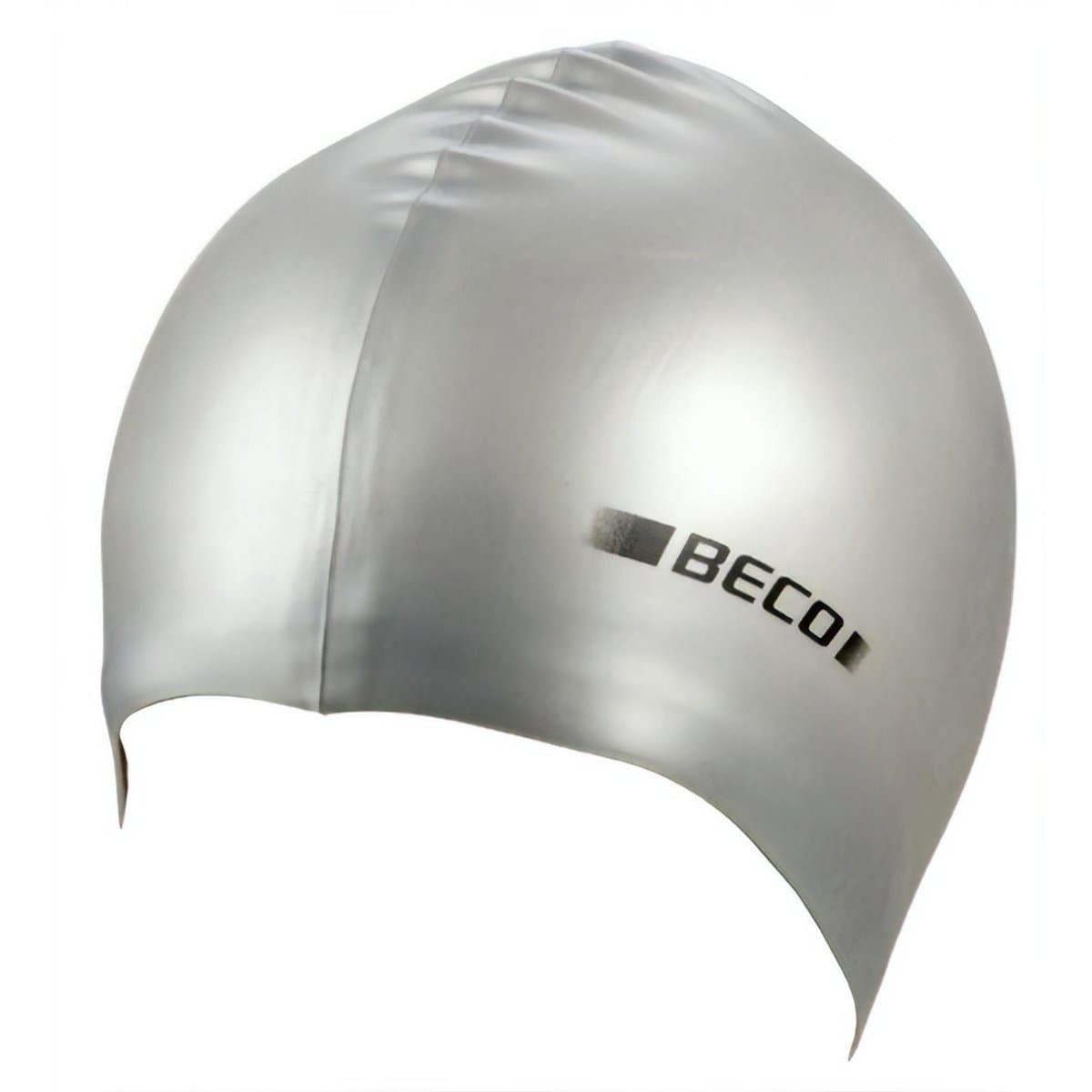 Silver Beco silicone swimming cap for swimming, waterproof and comfortable.