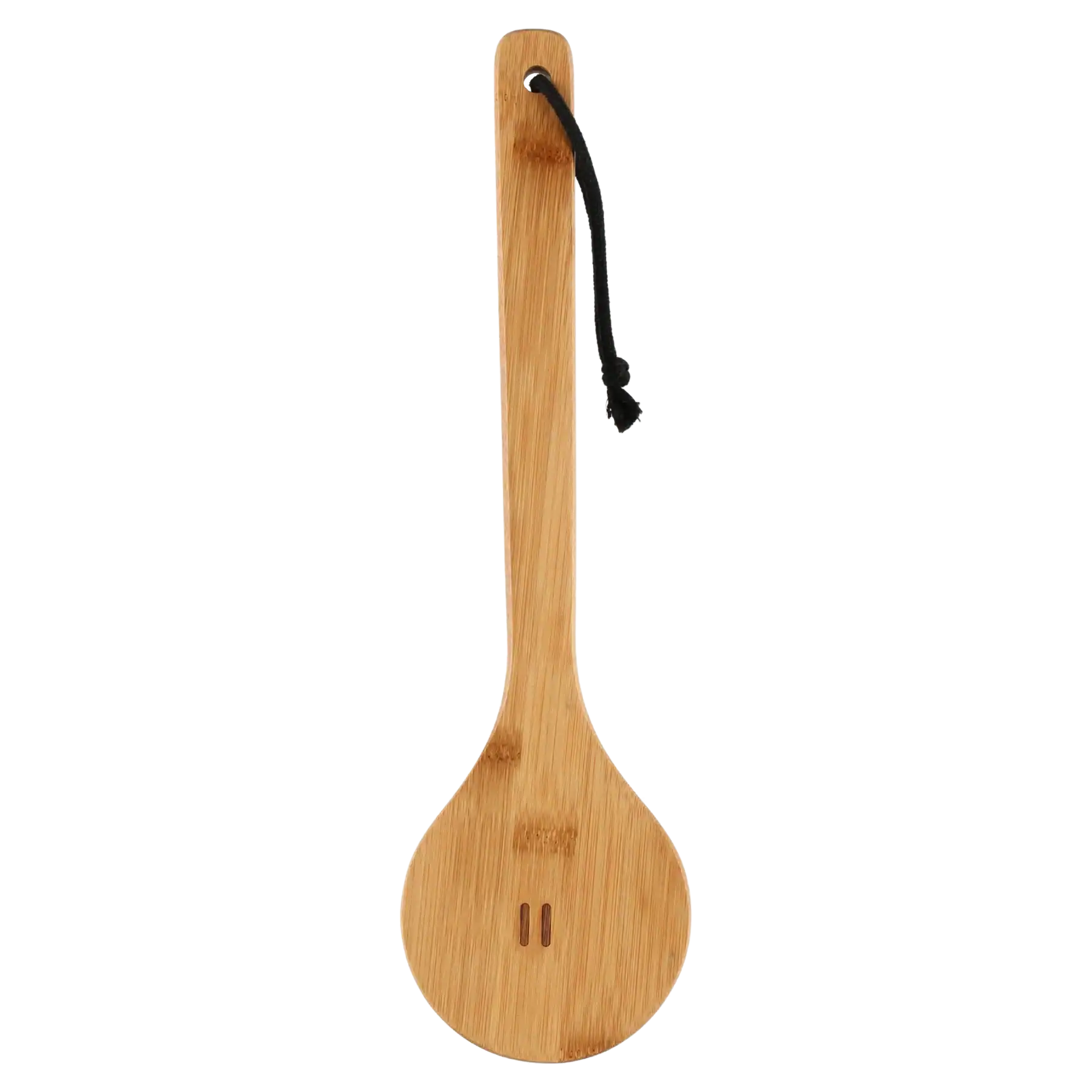 Bamboo bath brush with long handle for comfortable bathing.
