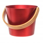 Rento Saunakübel mit Bambusholzhalterung - Rot