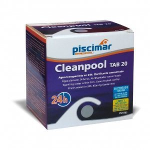 Pool cleaning tablets from Piscimar for clear water.