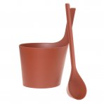 Rento Pisara Design Sauna bucket and spoon - Brown