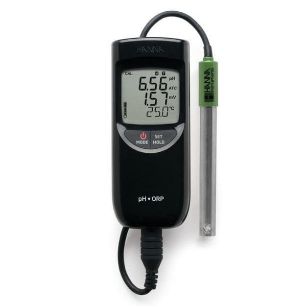 Handy portable water quality meter for pool water monitoring.