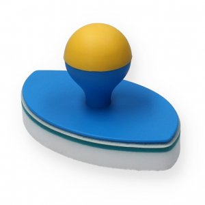 Pool sponge with handle for cleaning pools.