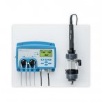 Security Pool Plus pH/redox on panel with flow-through cell, with connection kit for diam. 63mm