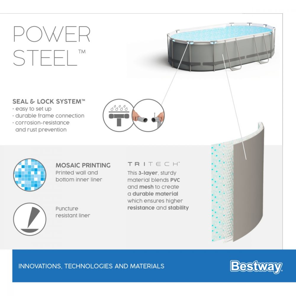 Bestway Power Steel Pool Set Levant 427 x 250 x 100 cm