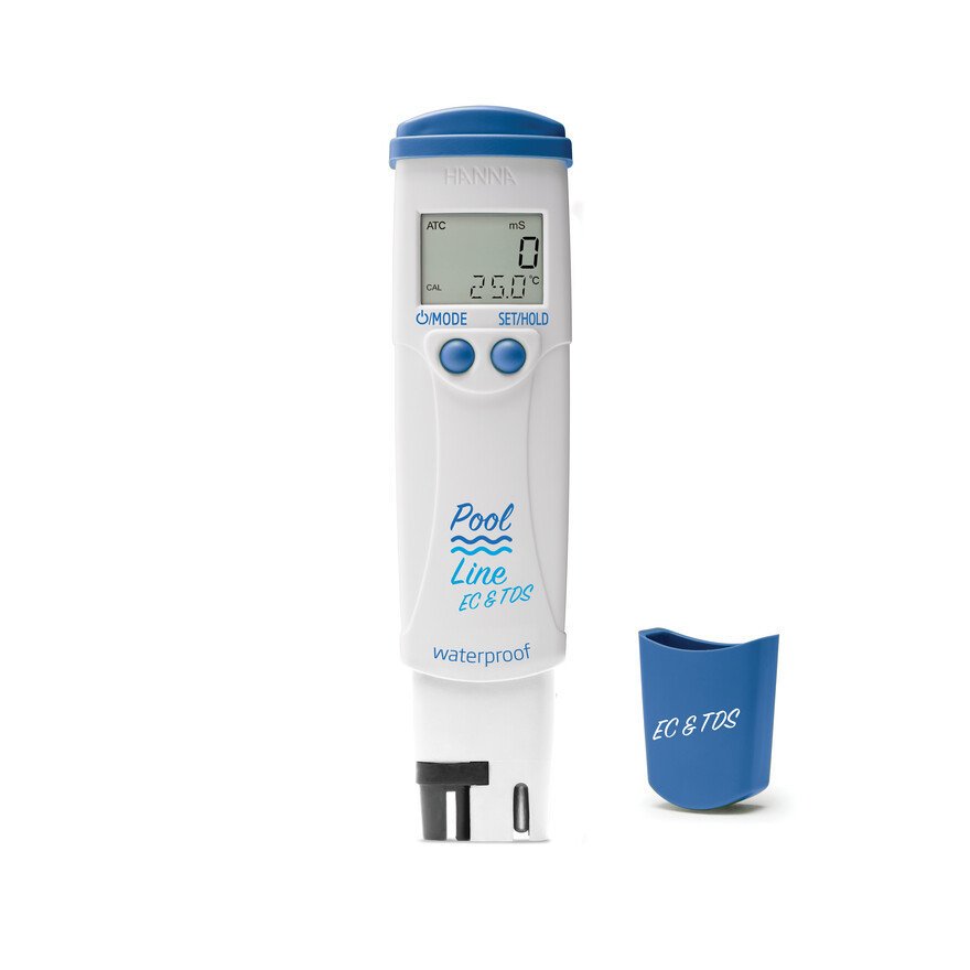 Pool Line Wasserfester Tester im Taschenformat für EC (Salz) und Temperatur