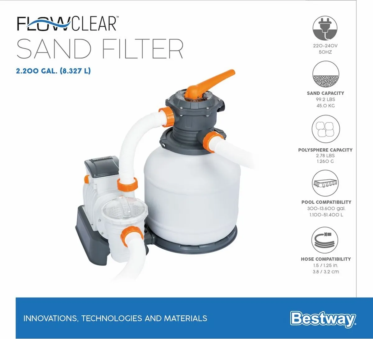 Flowclear sand filter pump 6.8 m³/h - Bestway