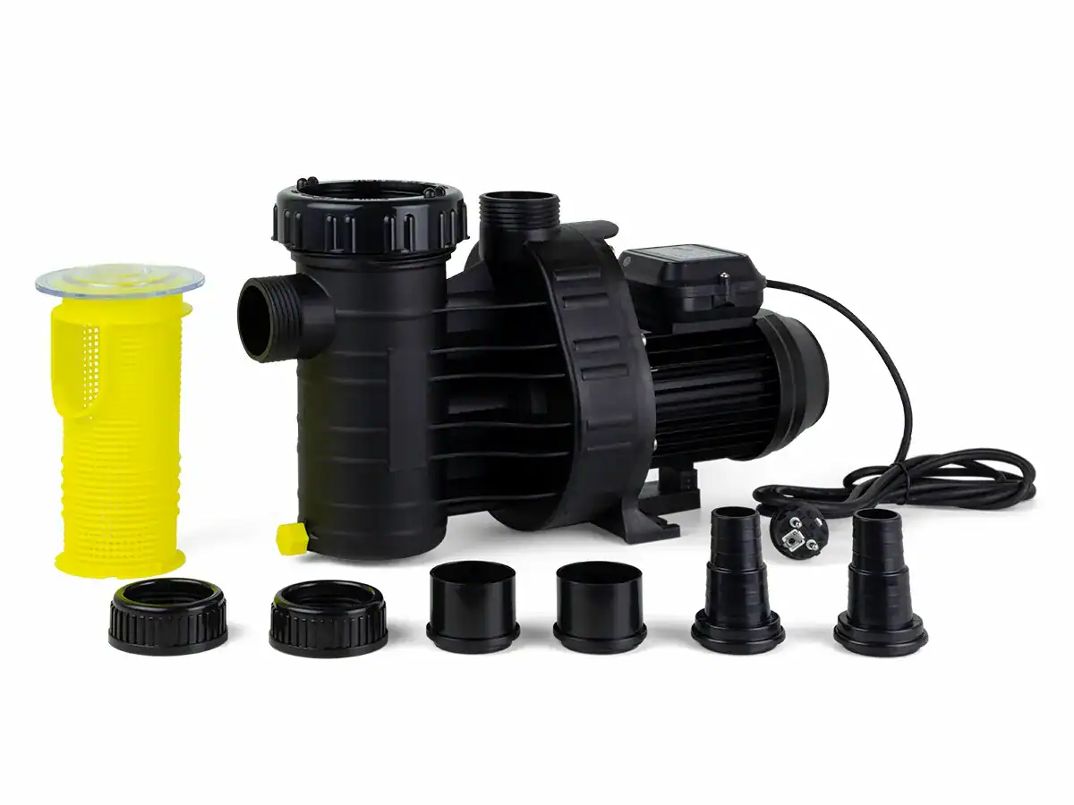 Pool pump for pool water circulation and filtration. Suitable for pools up to 7m³ volume, energy-efficient.