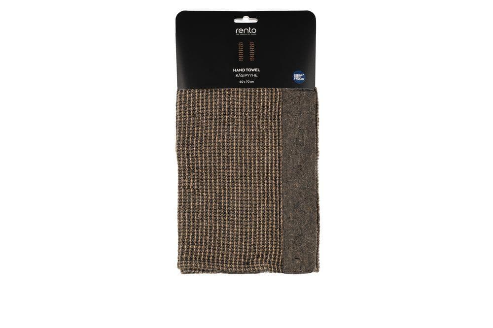 Black sauna towel 50x70 cm from Rento, soft and absorbent for relaxation.