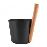Rento Sauna Design Bucket with a bracket of bamboo wood - aluminum