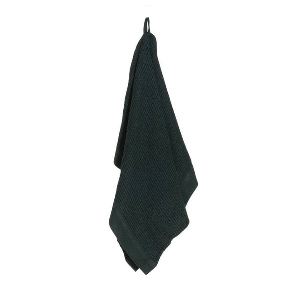 Swimming towel in dark green, 50x70 cm, ideal for sauna and pool use.