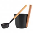 Rento Design Sauna Bucket with Spoon - Black (5L)