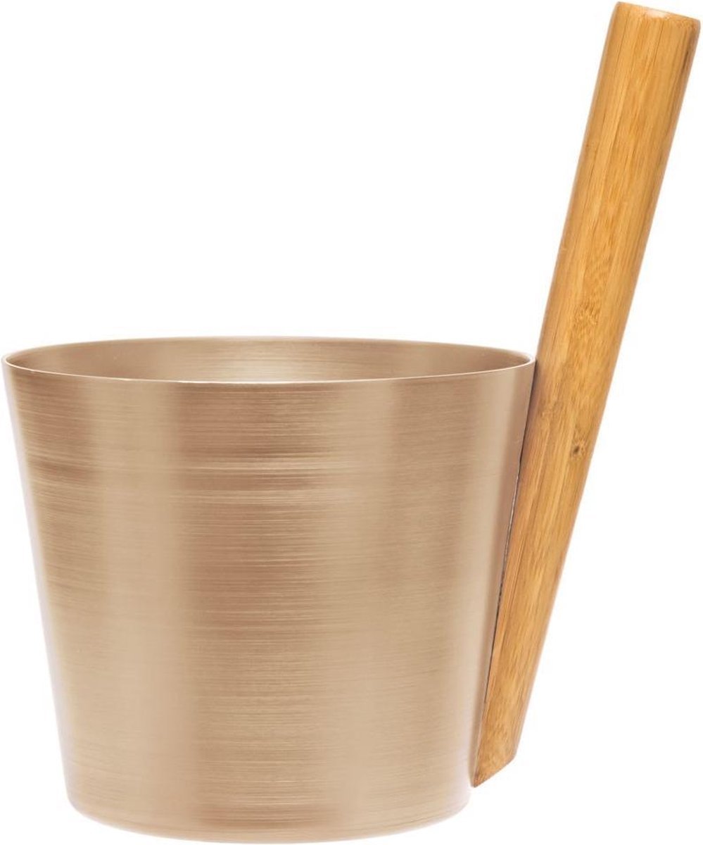 Rento Design Sauna Bucket with Spoon - Aluminum Champagne