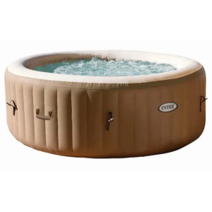 Intex Pure Spa Bubble Therapy inflatable hot tub for 4 people, ideal for relaxation at home.