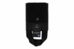 Black linen towelling back scrubber of 14x70 cm, ideal for use in the bathroom or spa.