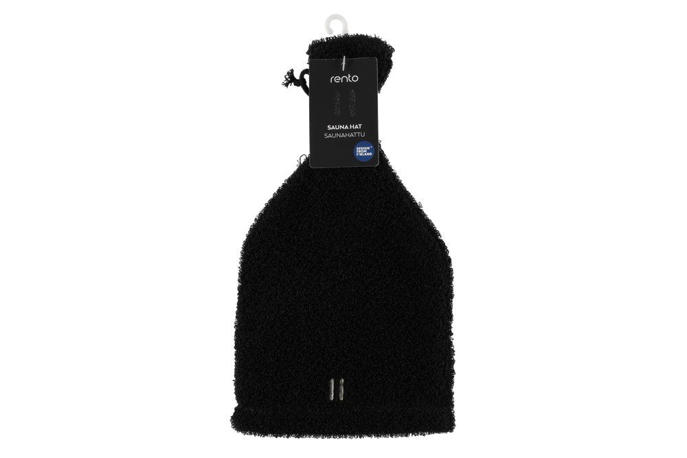 Sauna hat linen terry cloth black - Rento