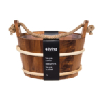 Sauna bucket heat-treated alder with rope handle - 4Living