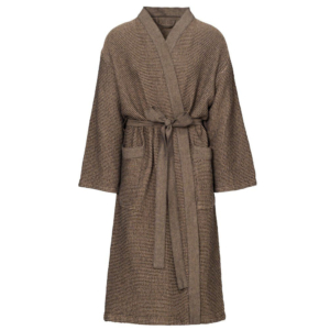 Bathrobe XXL in black and beige, comfortable and warm, perfect for after bathing or relaxing at home.