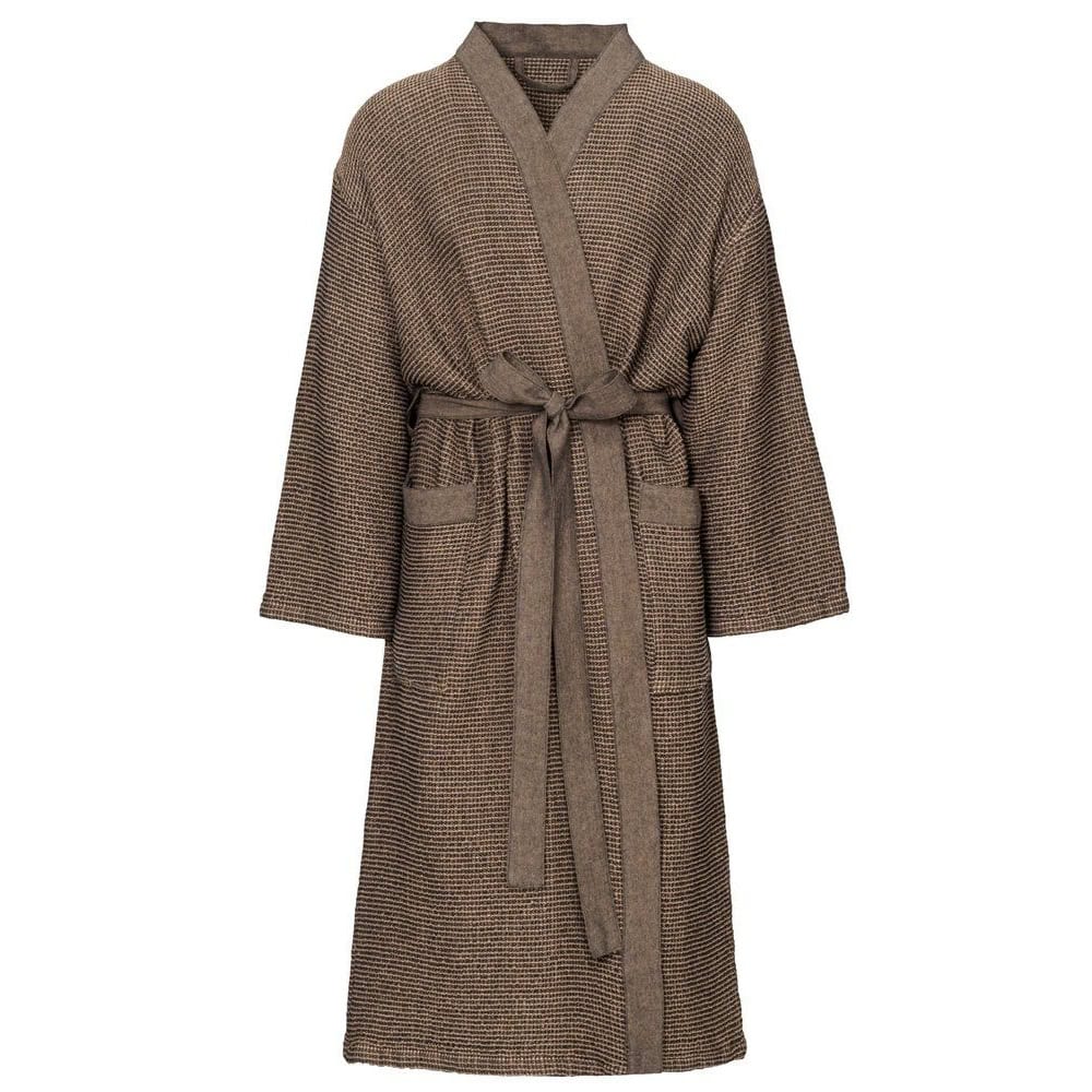 Bathrobe XXL in black and beige, comfortable and warm, perfect for after bathing or relaxing at home.