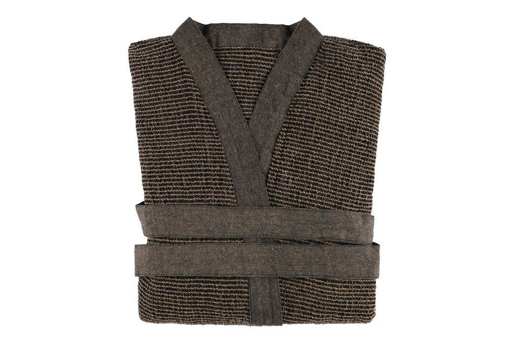 Rento Kenno bathrobe in XXL, black and beige, perfect for comfort and warmth.