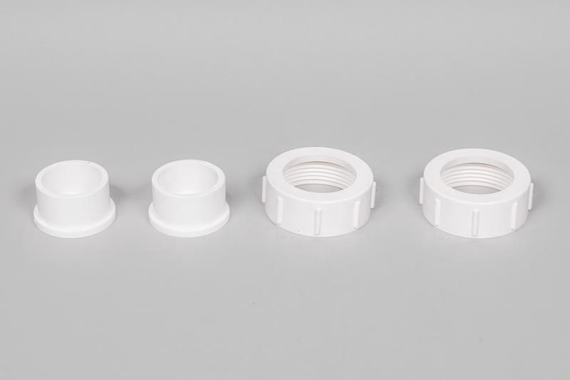 White connection fitting with nut - ZX113900082 - 2 pcs.
