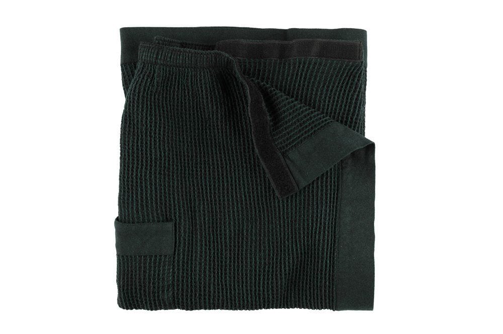 Dark green Rento Sauna towel of 70x145 cm, soft and absorbent terry fabric.