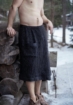 Rento Sauna towel in grey, 70x145 cm, made from soft, absorbent fabric for comfortable use.