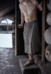 Rento sauna waist towel in beige, 70x145 cm, ideal for sauna and wellness.