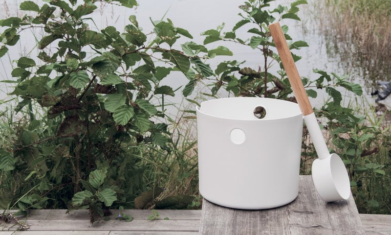 Kolo Design Sauna Bucket + Spoon - White