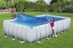 Swimming pond solar cover for rectangular pool, 732x366 cm, blue, saves heat and keeps the water.
