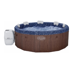 Luxury above-ground spa with 7 seats and AirJet massage function, ideal for relaxation at home.