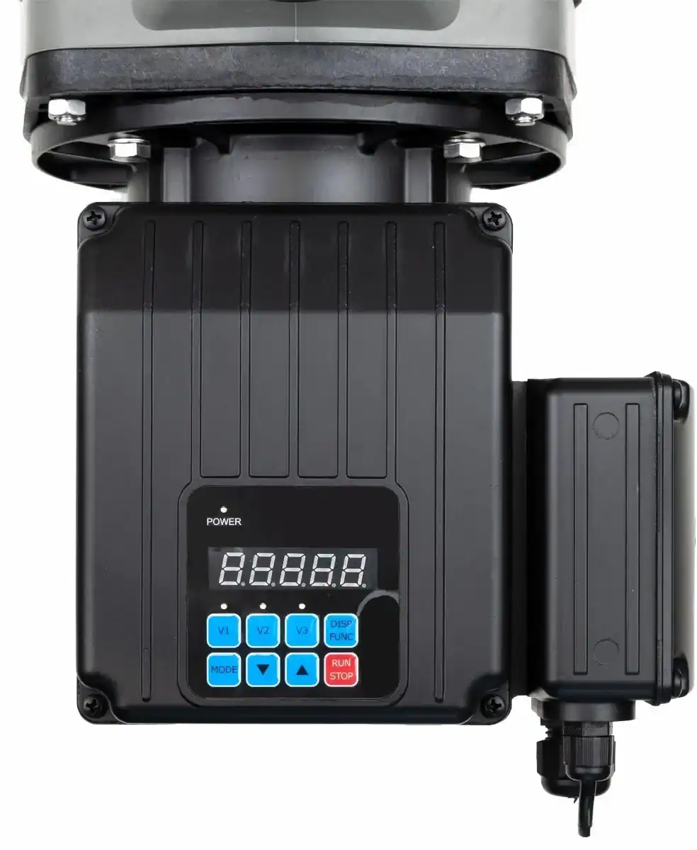 Pool pump system with digital control and adjustment options.