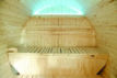 Holl's Gaïa Luna outdoor sauna for 6 people with accessories.