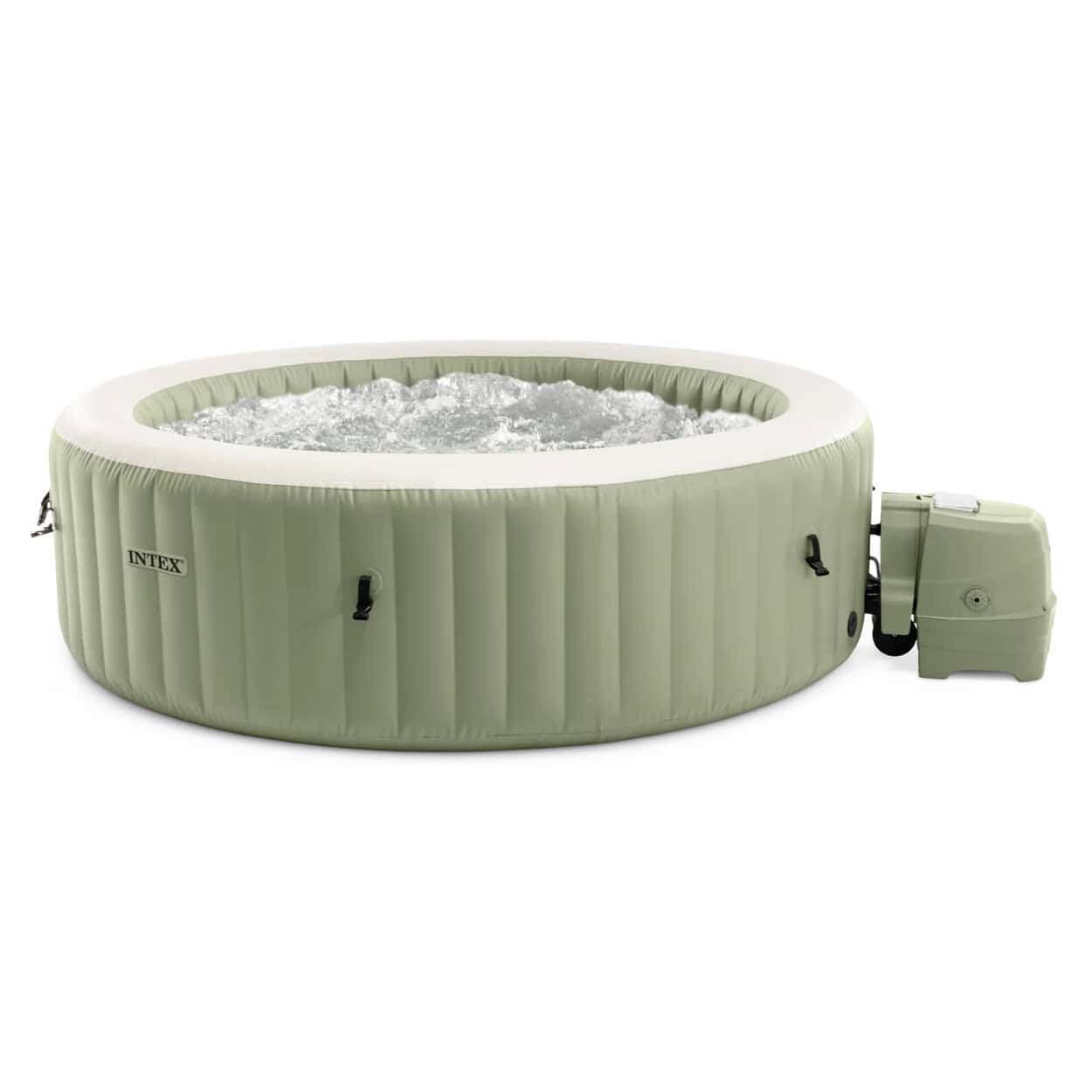 Inflatable green spa with bubble massage for 4 people.