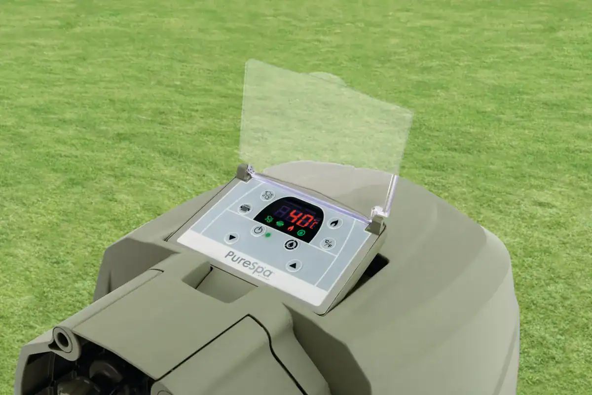 Intex Pure Spa Bubble Massage Olive Green, inflatable 4-person spa for ultimate relaxation.