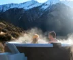 Enjoy the MSpa Rova frame spa with 6 people in a mountain landscape.