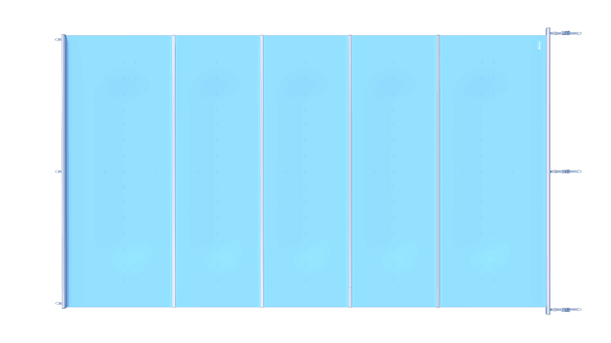 Blue safety cover for pool, waterproof and safe, per m².