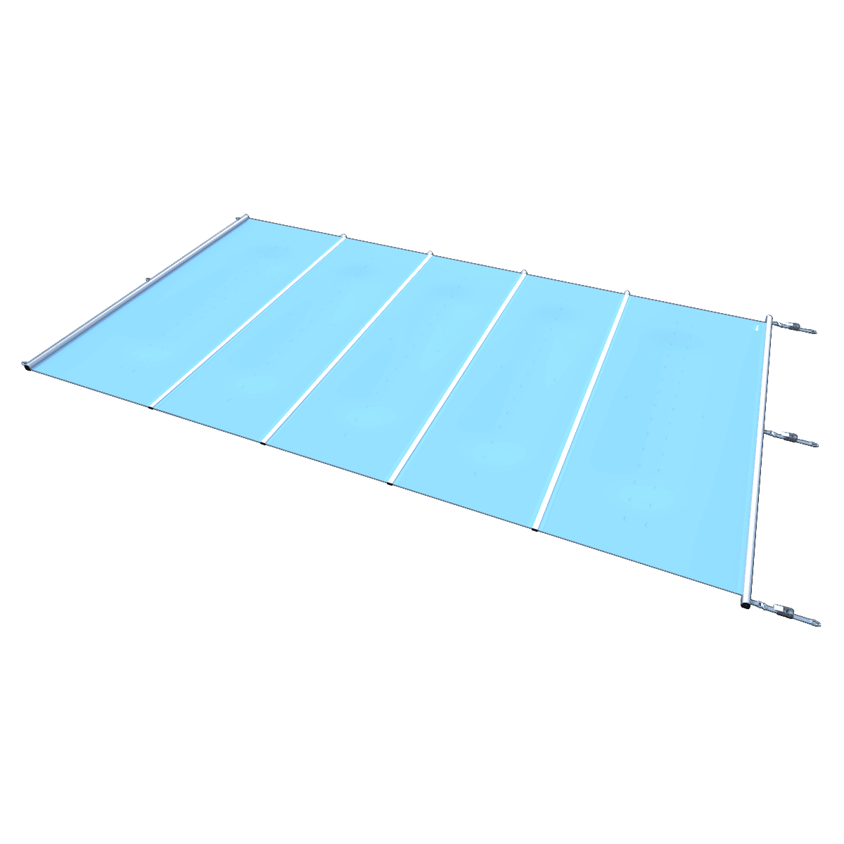 Blue safety cover for pool, per m², for extra safety.