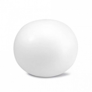 White floating ball for pools, suitable for recreational use.