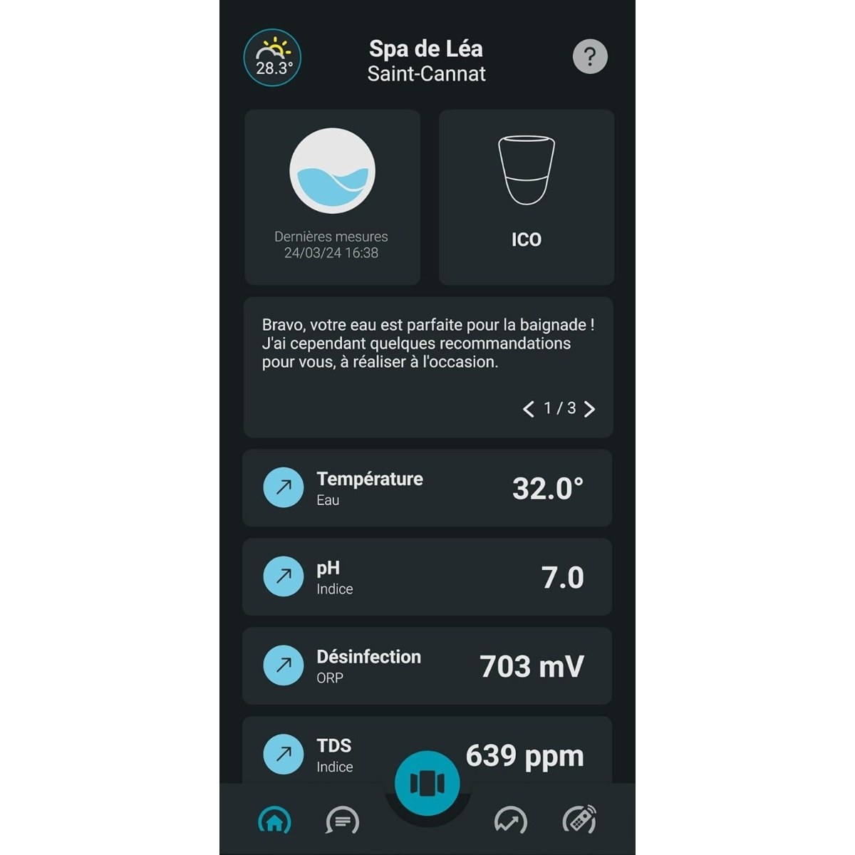 Ondilo ICO smart spa tester salt water with calibration set