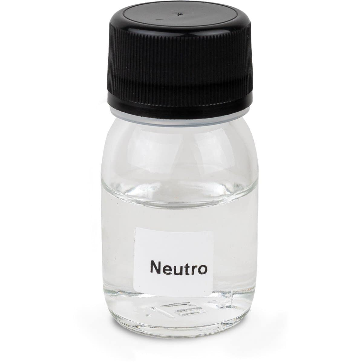 Neutro pH test fluid in small glass bottle for pool water.