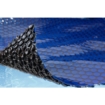 Pool liner with floating cushions for pool maintenance and protection.